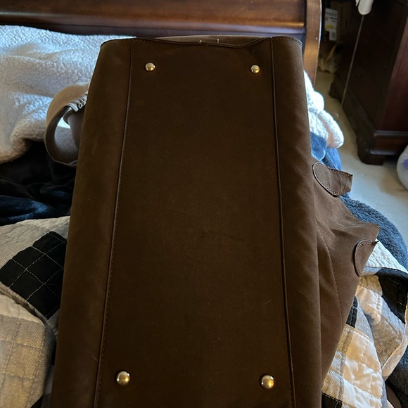 Brown Suede Satchel Bag - Picture 6 of 16